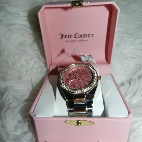 Juicy Couture Logo crystal womens watch Pink  🆕SHIP FAST🆕📦🏃🏻💨🚚 - Picture 3 of 14